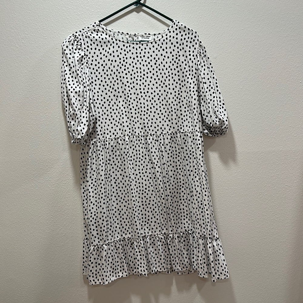 White and black dress
